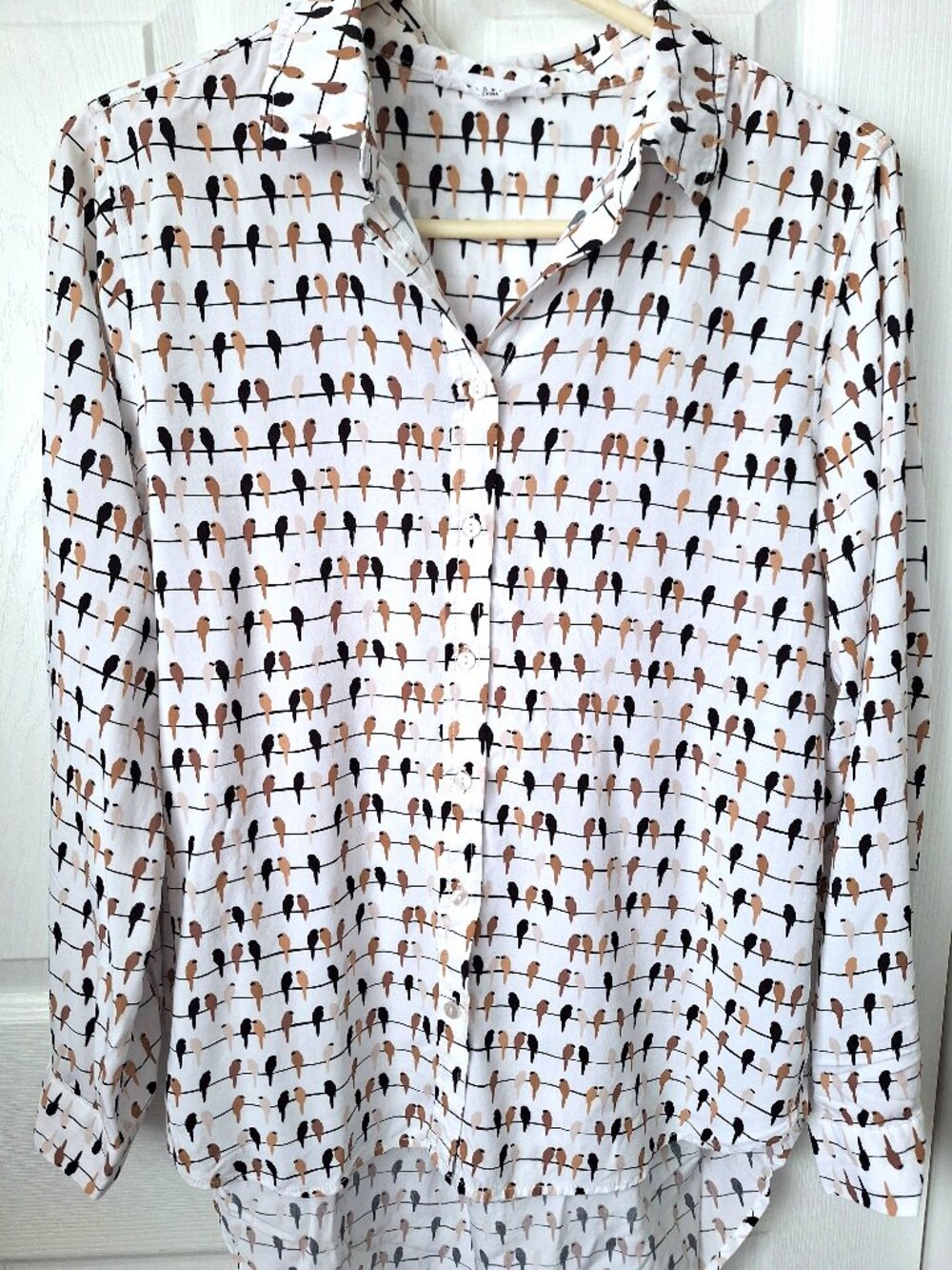 Jane and Delancey Birds on a Wire Print Shirt
